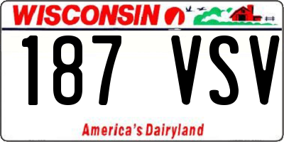 WI license plate 187VSV
