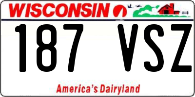 WI license plate 187VSZ