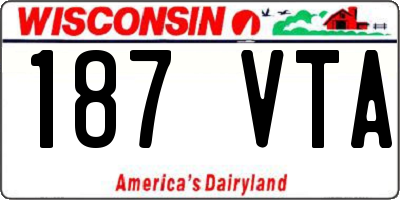 WI license plate 187VTA
