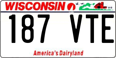 WI license plate 187VTE