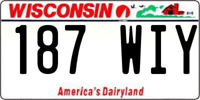 WI license plate 187WIY