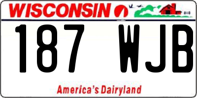 WI license plate 187WJB