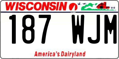 WI license plate 187WJM
