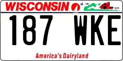 WI license plate 187WKE
