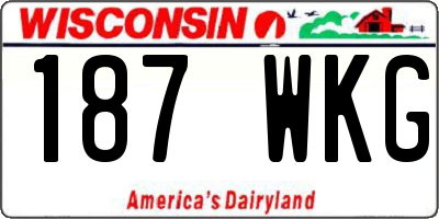 WI license plate 187WKG