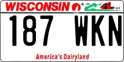 WI license plate 187WKN