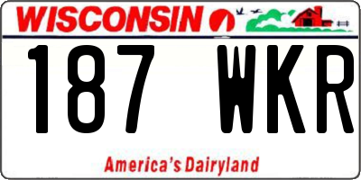 WI license plate 187WKR