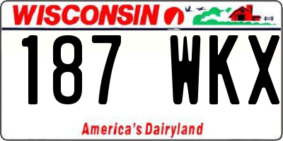 WI license plate 187WKX