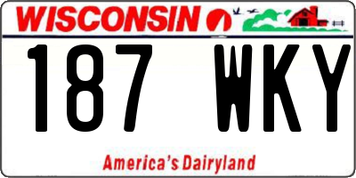 WI license plate 187WKY
