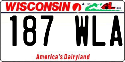 WI license plate 187WLA
