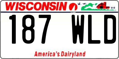 WI license plate 187WLD