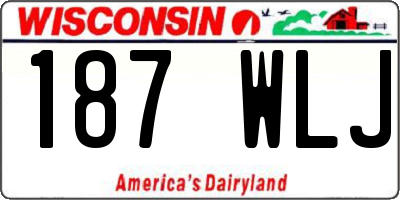 WI license plate 187WLJ