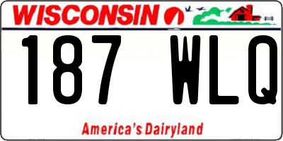 WI license plate 187WLQ