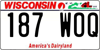 WI license plate 187WOQ