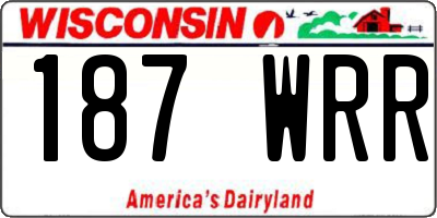 WI license plate 187WRR
