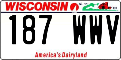 WI license plate 187WWV
