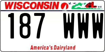 WI license plate 187WWW