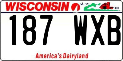 WI license plate 187WXB
