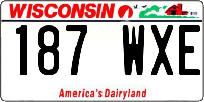 WI license plate 187WXE