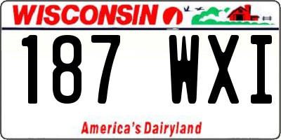 WI license plate 187WXI