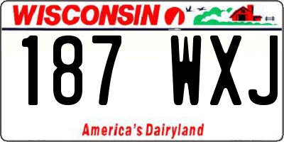 WI license plate 187WXJ