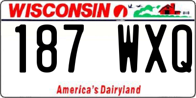 WI license plate 187WXQ