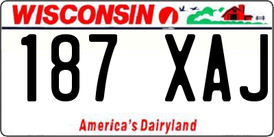 WI license plate 187XAJ