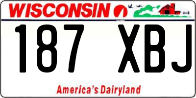 WI license plate 187XBJ