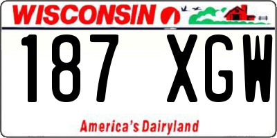 WI license plate 187XGW