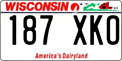 WI license plate 187XKO
