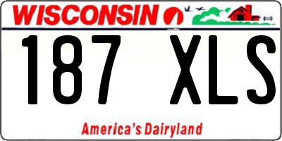 WI license plate 187XLS