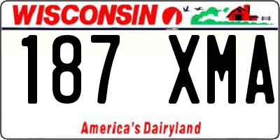 WI license plate 187XMA