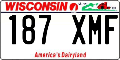 WI license plate 187XMF