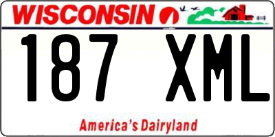 WI license plate 187XML