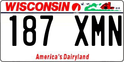 WI license plate 187XMN