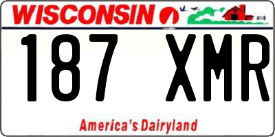 WI license plate 187XMR