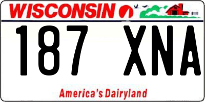 WI license plate 187XNA