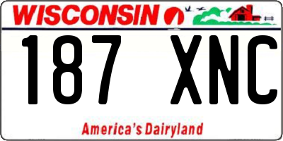 WI license plate 187XNC