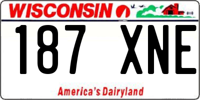 WI license plate 187XNE