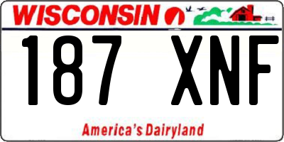 WI license plate 187XNF