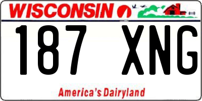 WI license plate 187XNG