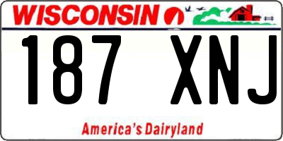 WI license plate 187XNJ