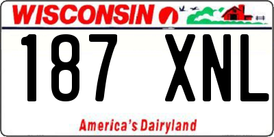 WI license plate 187XNL