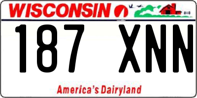 WI license plate 187XNN