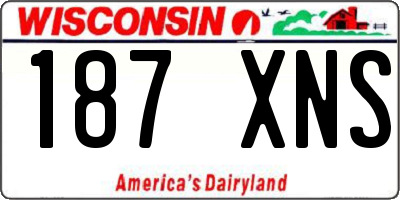 WI license plate 187XNS