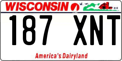 WI license plate 187XNT