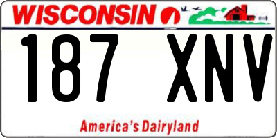 WI license plate 187XNV