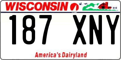 WI license plate 187XNY