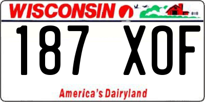 WI license plate 187XOF
