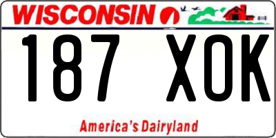 WI license plate 187XOK